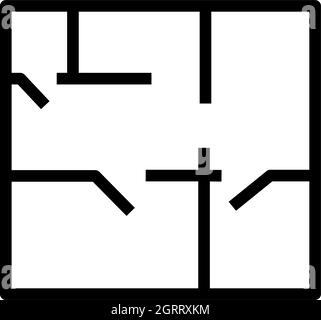 Icône du plan d'appartement Illustration de Vecteur