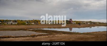 Big Valley (Alberta) - le 26 septembre 2021 : la ville de Bug Valley Alberta à l'automne. Banque D'Images