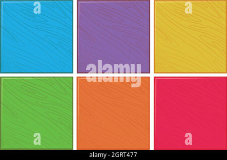 Jeu de couleurs d'arrière-plan en bois Illustration de Vecteur