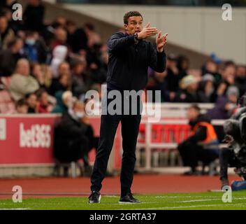 Stoke, Royaume-Uni. 1er octobre 2021. Valerien Ismael responsable de West Bromwich Albion lors du match de championnat Sky Bet au stade Bet365, Stoke. Crédit photo devrait se lire: Andrew Yates / Sportimage crédit: Sportimage / Alay Live News Banque D'Images