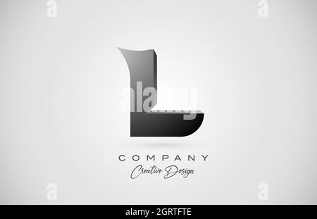 Lettre L icône logo en dégradé noir. Design créatif pour les entreprises et les entreprises Illustration de Vecteur