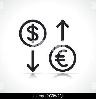 icône de la ligne de change de monnaie Illustration de Vecteur