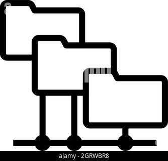 Icône réseau de dossiers Illustration de Vecteur