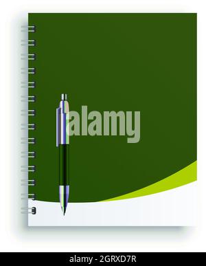 carnet printemps avec stylo de luxe Banque D'Images
