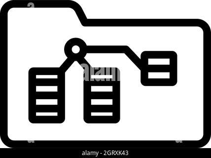 Icône réseau de dossiers Illustration de Vecteur