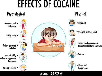 Infographie sur les effets de la cocaïne Illustration de Vecteur