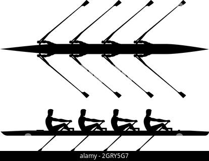 Entraînement de l'équipe de barques avant la régate ou la compétition Illustration de Vecteur