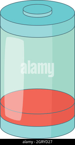 L'icône de batterie faible, cartoon style Illustration de Vecteur