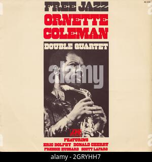 Ornette Coleman Double Quartet - Jazz gratuit - Vintage Vinyl Record Cover Banque D'Images