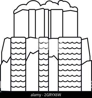 Chute d'Iguazu, l'icône de style contour Illustration de Vecteur