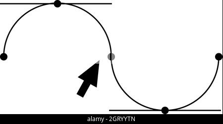 Icône courbe de Bézier, style simple Illustration de Vecteur