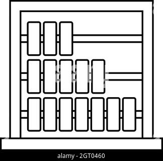 Les enfants, l'icône de style contour abacus Illustration de Vecteur