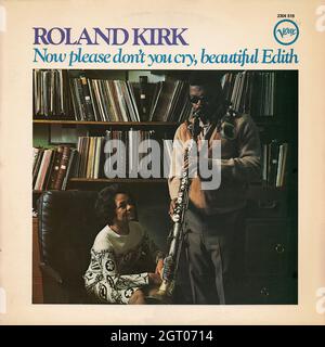 Roland Kirk - maintenant s'il vous plaît ne vous pleurez pas, belle Edith - Vintage Vinyl Record couverture Banque D'Images