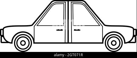 Icône de voiture style du contour, Illustration de Vecteur