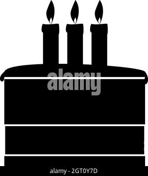 L'icône de gâteau, le style simple Illustration de Vecteur