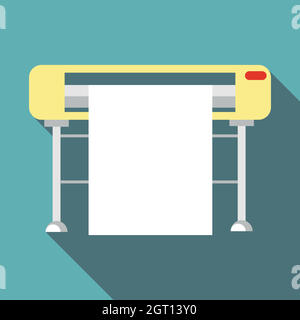 L'icône de l'imprimante, style plat Illustration de Vecteur