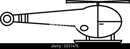 Icône style du contour, de l'hélicoptère Illustration de Vecteur