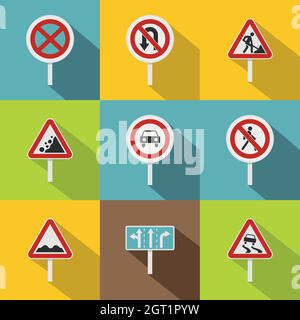 Inscrivez-icons set, style plat Illustration de Vecteur