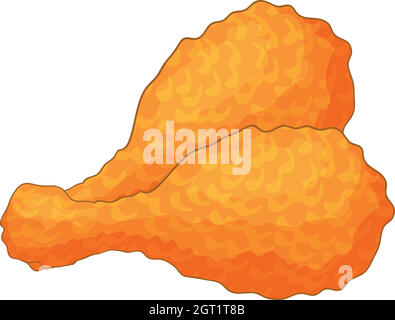 Cuisse de poulet grillée, icône de style cartoon Illustration de Vecteur