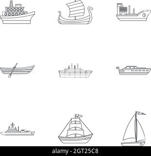 Location icons set style du contour, Illustration de Vecteur