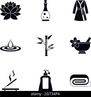 Icons set de relaxation, le style simple Illustration de Vecteur