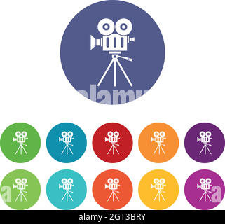 Icônes de jeu de caméscopes Illustration de Vecteur