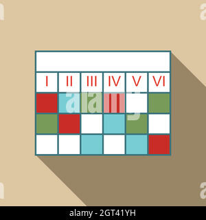 Icône d'infographie de calendrier professionnel, style plat Illustration de Vecteur