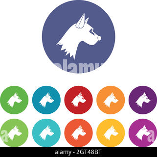 Icônes du jeu de chiens Illustration de Vecteur