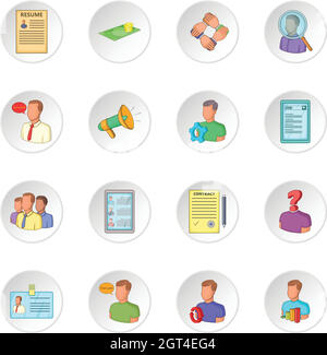 Ressources humaines icons set Illustration de Vecteur