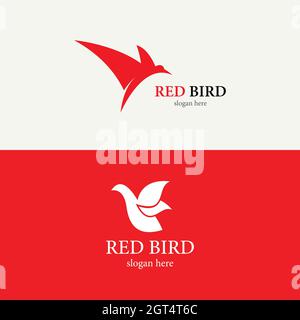 Modèle de logo Red Bird motif vectoriel d'icône Banque D'Images