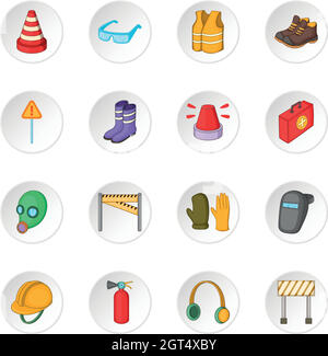 Les travaux de sécurité icons set Illustration de Vecteur