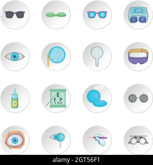 Ophtalmologiste icons set Illustration de Vecteur