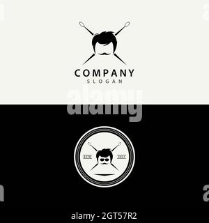 Icône vectorielle de modèle de logo Barbershop Banque D'Images