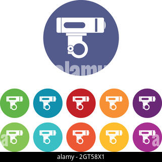 Icônes de l'ensemble de lumières de vélo Illustration de Vecteur