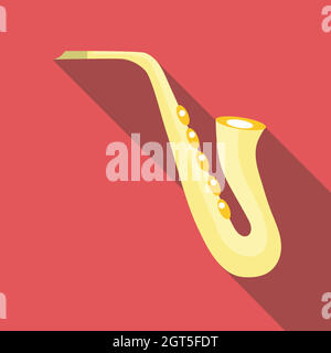 Icône style Saxophone, télévision Illustration de Vecteur