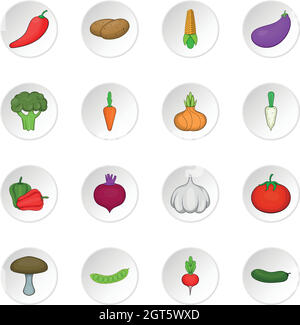 Légumes studio icons set Illustration de Vecteur