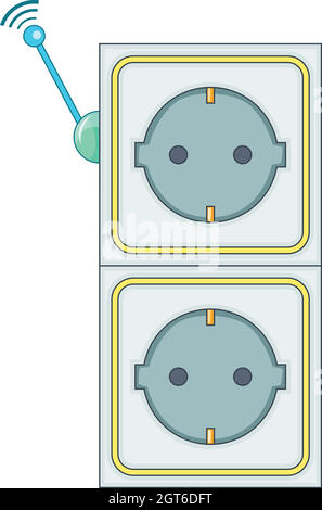 Prise d'alimentation intelligente, l'icône de style cartoon Illustration de Vecteur