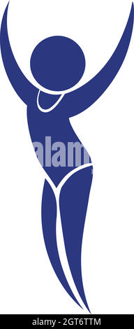 Motif icône de sport bleu pour l'exercice sur le sol Illustration de Vecteur