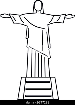 Statue de Jésus Christ, l'icône de Rio de Janeiro Illustration de Vecteur