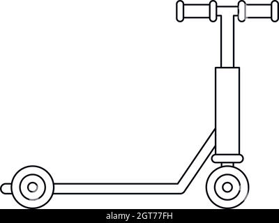 Icône style du contour, Scooter Illustration de Vecteur