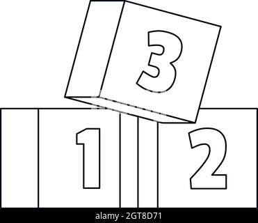 Style du contour, l'icône de briques Illustration de Vecteur