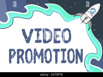 Affiche présentant la promotion vidéo. Business présenter une vidéo ou un court-métrage qui fait la promotion ou la publicité de quelque chose dactylographiant des codes de programmation d'ordinateur Banque D'Images