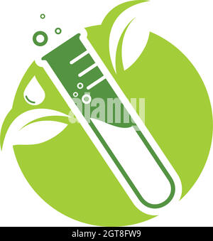 eco herbal laboratoire icône logo vecteur illustration design Illustration de Vecteur