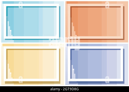 Quatre modèles de cadres de différentes couleurs Illustration de Vecteur