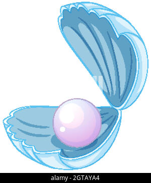 Perle isolée dans la coquille Illustration de Vecteur