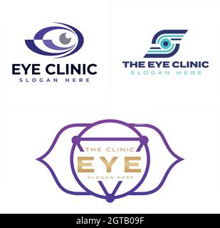 Design du logo optique clinique de la vue médicale Illustration de Vecteur