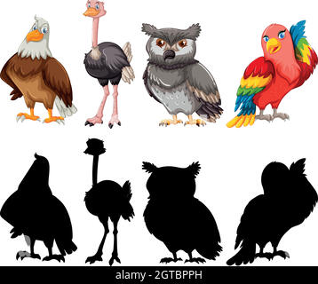 Version silhouette, couleur et contour Illustration de Vecteur