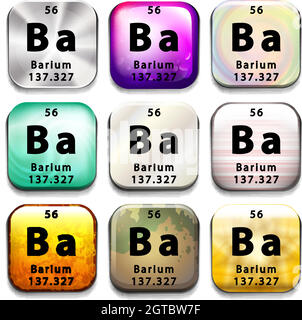 Icône représentant le baryum chimique Illustration de Vecteur