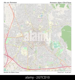 AIX-en-Provence, Bouches-du-Rhône, France, Provence-Alpes-Côte d'Azur, N 43 31' 41'', E 5 26' 59'', carte, carte intemporelle publiée en 2021.Les voyageurs, les explorateurs et les aventuriers comme Florence Nightingale, David Livingstone, Ernest Shackleton, Lewis et Clark et Sherlock Holmes se sont appuyés sur des cartes pour planifier leurs voyages dans les coins les plus reculés du monde. Timeless Maps dresse la carte de la plupart des sites du monde, montrant ainsi la réalisation de grands rêves Banque D'Images