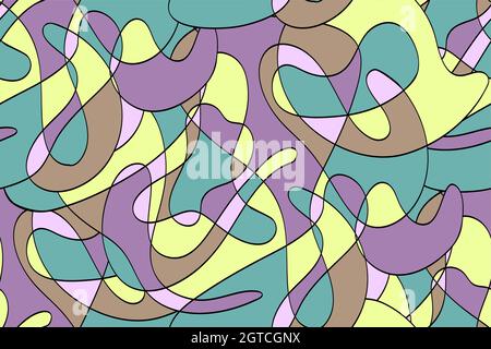 Motif d'arrière-plan abstrait sans couture dessiné à la main. Illustration vectorielle vintage , nuance de tissu, papier peint Illustration de Vecteur